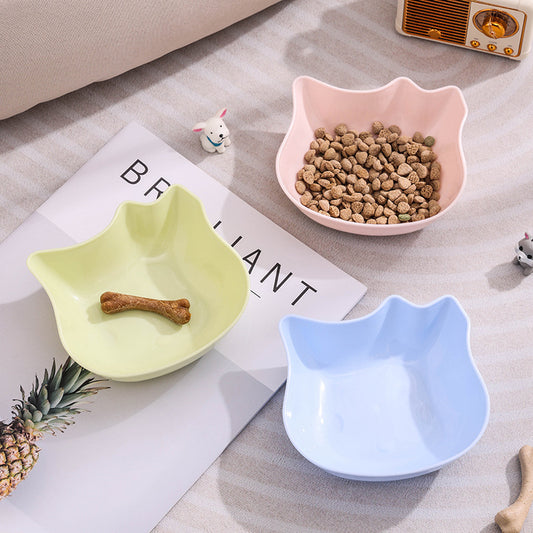 Cat Bowl Plastic Cat Food Bowl Pet Bowl Water Bowl Food Bowl - Mixed Colors--randomly Sent