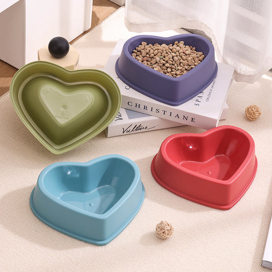 Heart-shaped Cat And Dog Bowls Drinking And Eating Containers Simple - view 2