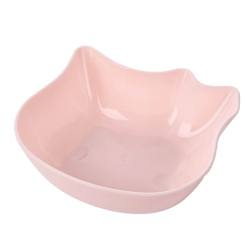Cat Bowl Plastic Cat Food Bowl Pet Bowl Water Bowl Food Bowl - Light Pink