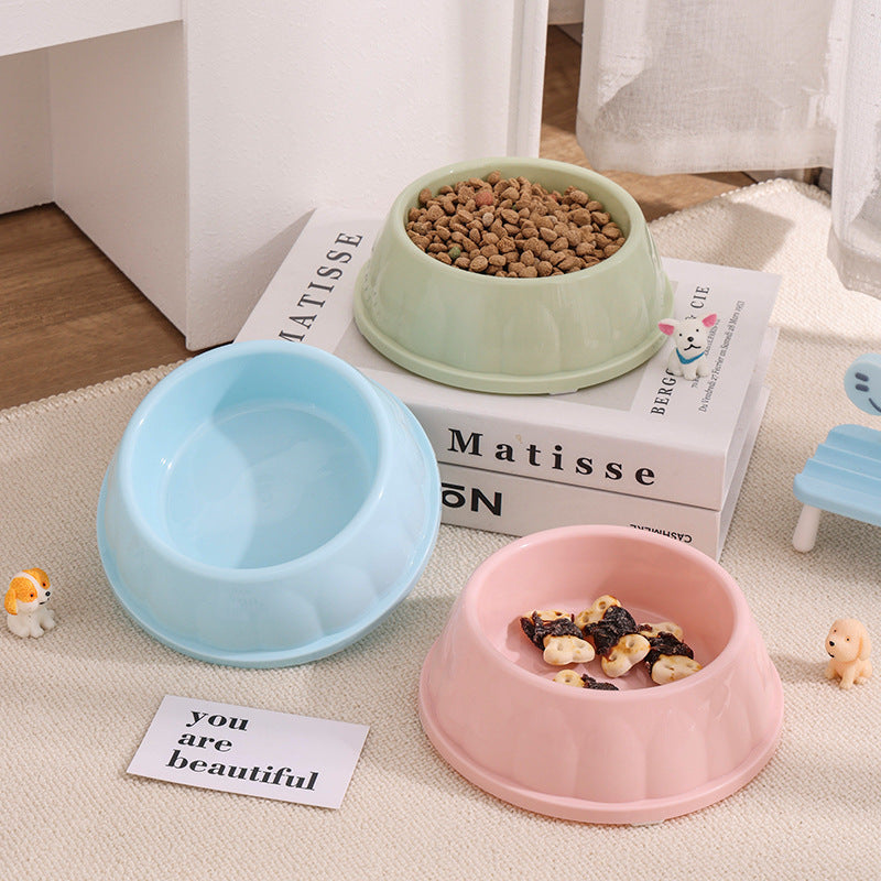 Plastic Pet Bowls Candy-colored Large-diameter Round Dog Bowls - view 3