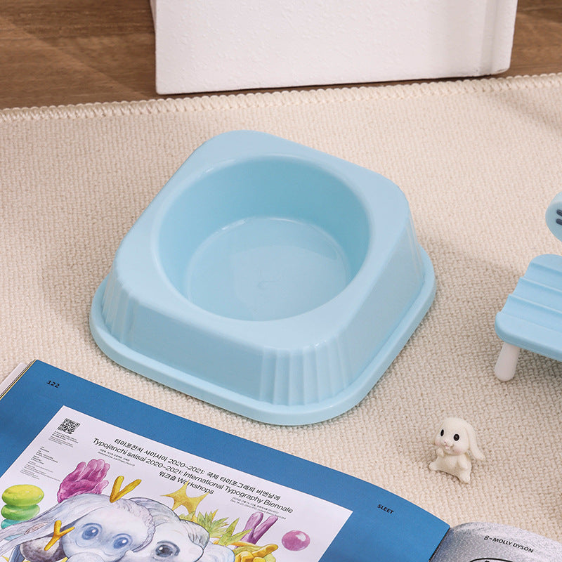 Pet Slanted Square Bowl Cat Food Bowl Anti-tip Anti-slip Base - Blue (Without Anti-slip Mat)