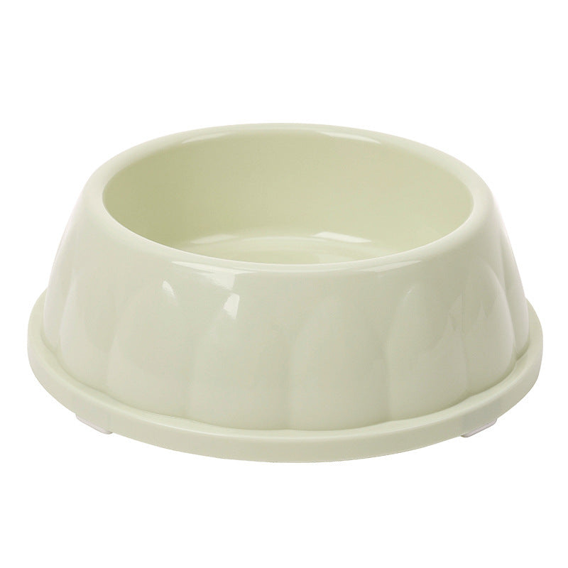 Plastic Pet Bowls Candy-colored Large-diameter Round Dog Bowls - Green (With Anti-slip Pads)
