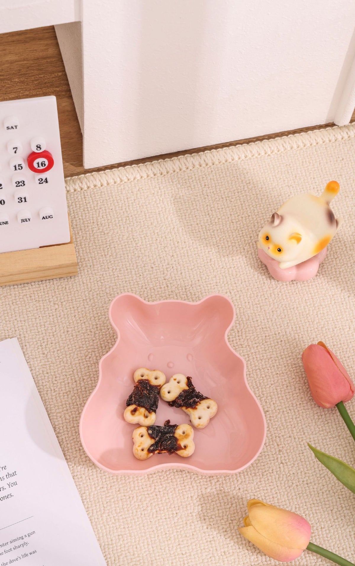 Cross-border Macarons Hamster Slow Food Bowls Pet Anti-choking - Pink