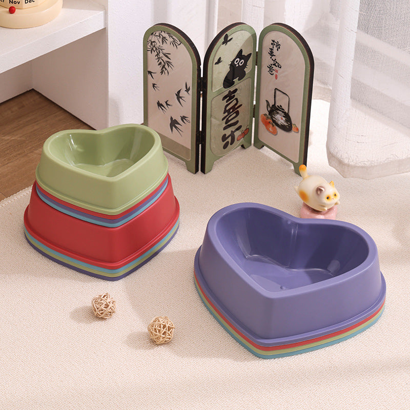 Heart-shaped Cat And Dog Bowls Drinking And Eating Containers Simple - view 3