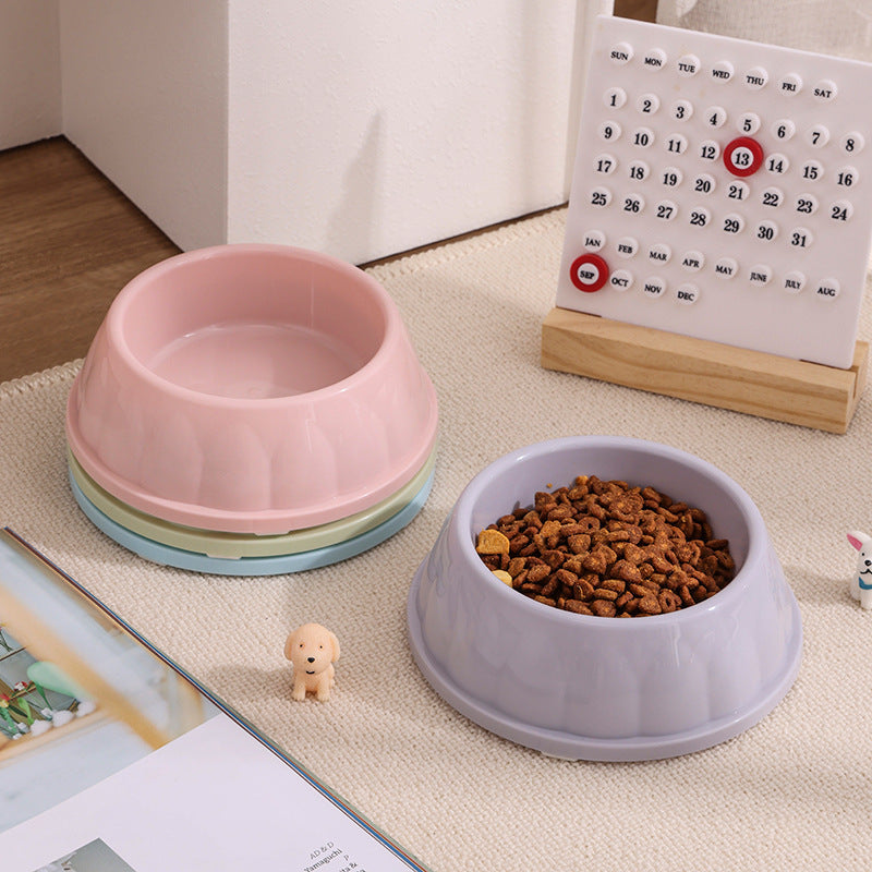 Plastic Pet Bowls Candy-colored Large-diameter Round Dog Bowls - view 4