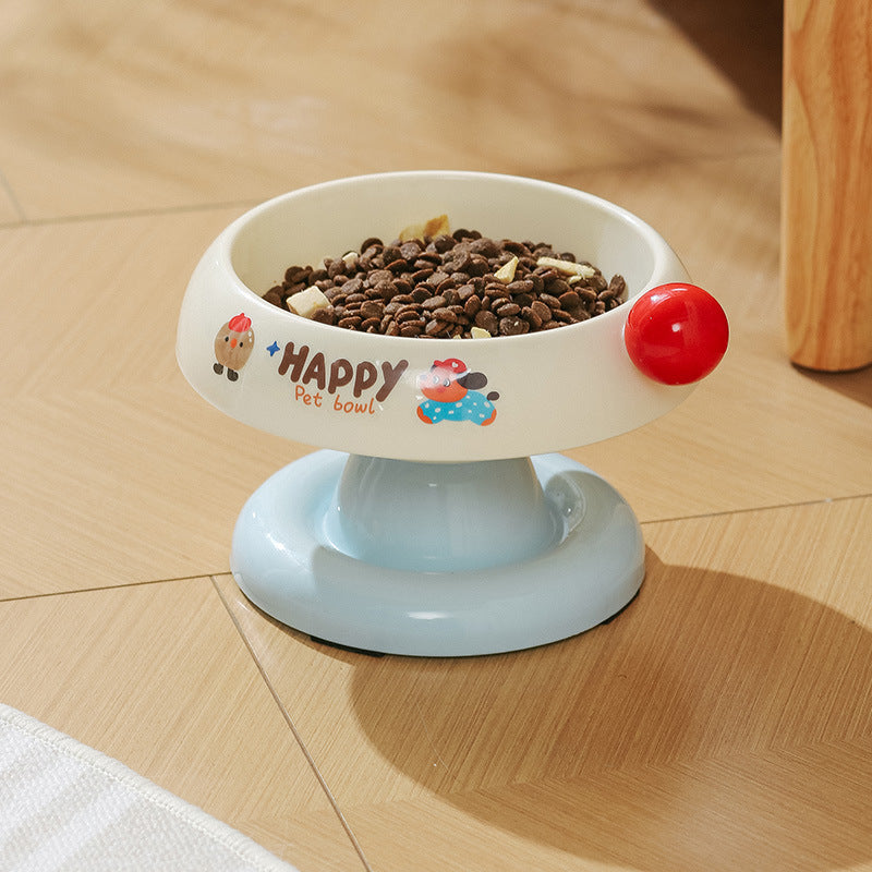 Pet Feeding Bowl High-legged Angled Design To Protect The Neck