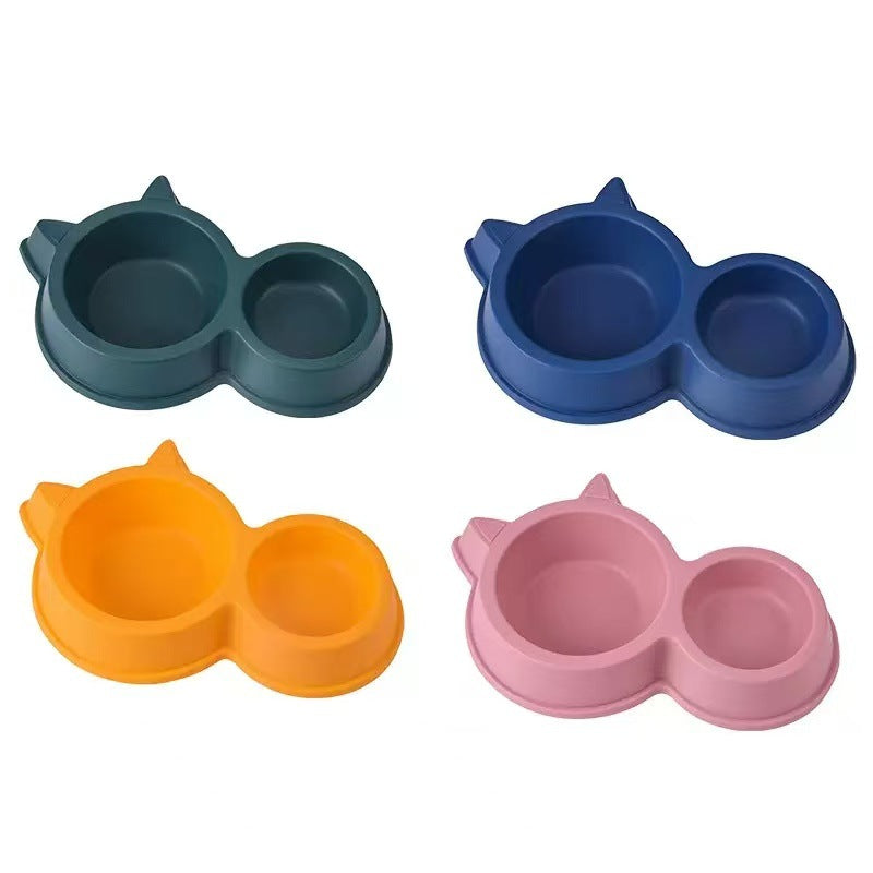 Pet Supplies Cat Food Bowl Cute Pet Cat And Dog Bowl Divided Solid - view 5