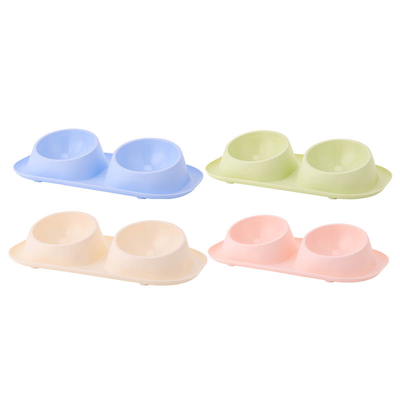 Tilted Pet Bowl Simple Stainless Steel Double Bowl Pet Supplies Neck - N1005