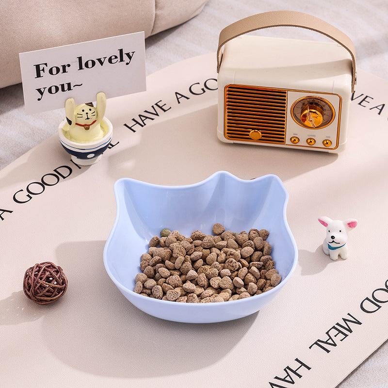 Cat Bowl Plastic Cat Food Bowl Pet Bowl Water Bowl Food Bowl - Light Blue