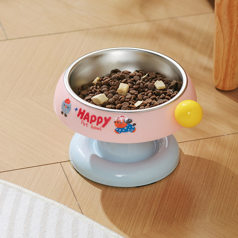 Pet Feeding Bowl High-legged Angled Design To Protect The Neck