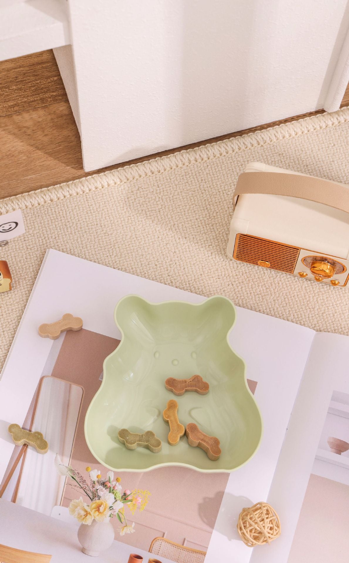 Cross-border Macarons Hamster Slow Food Bowls Pet Anti-choking - Green