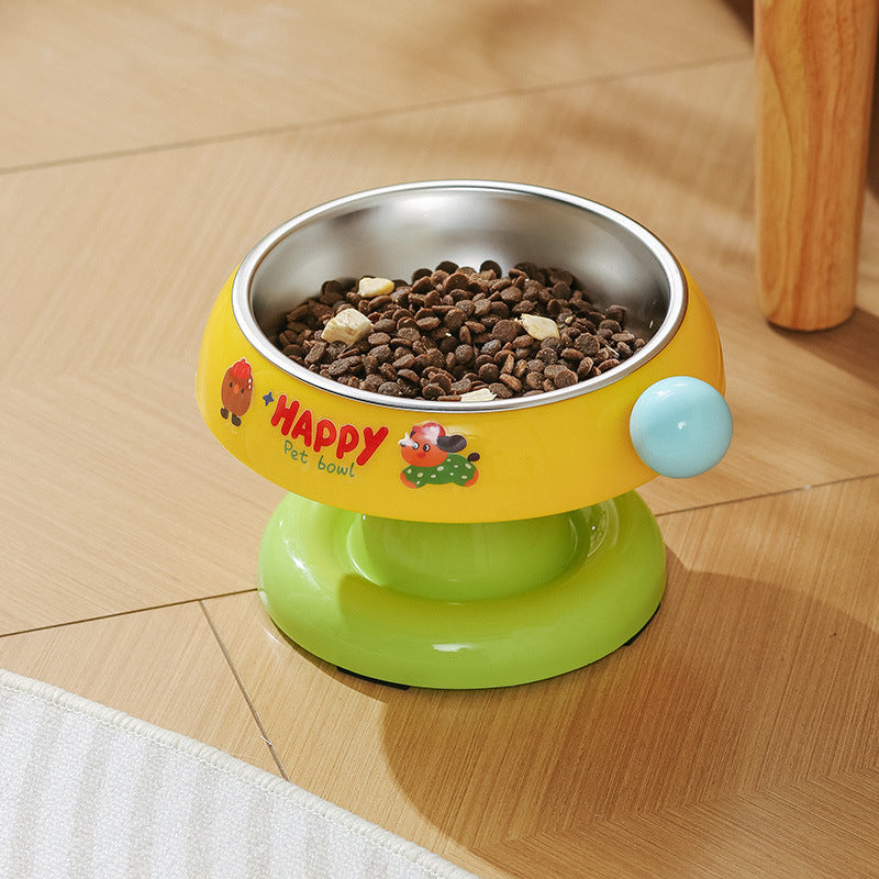 Pet Feeding Bowl High-legged Angled Design To Protect The Neck