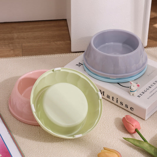 Plastic Pet Bowls Candy-colored Large-diameter Round Dog Bowls - view 2