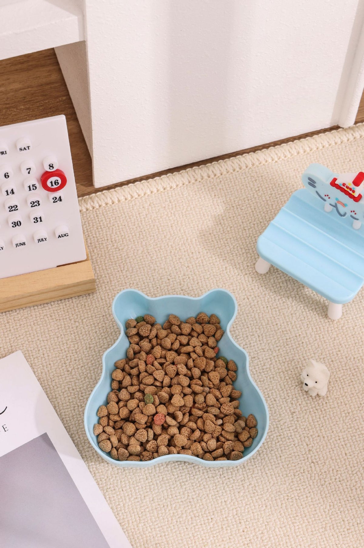 Cross-border Macarons Hamster Slow Food Bowls Pet Anti-choking - Blue