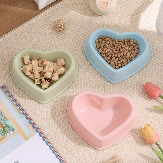 Heart-shaped Cat And Dog Bowls Drinking And Eating Containers Simple - view 1