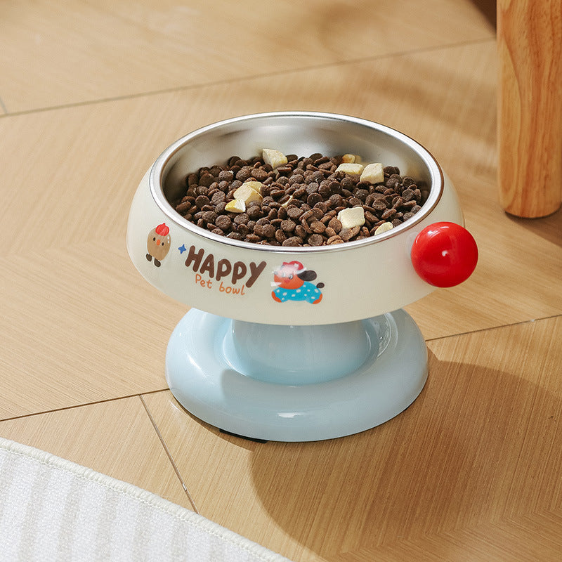Pet Feeding Bowl High-legged Angled Design To Protect The Neck