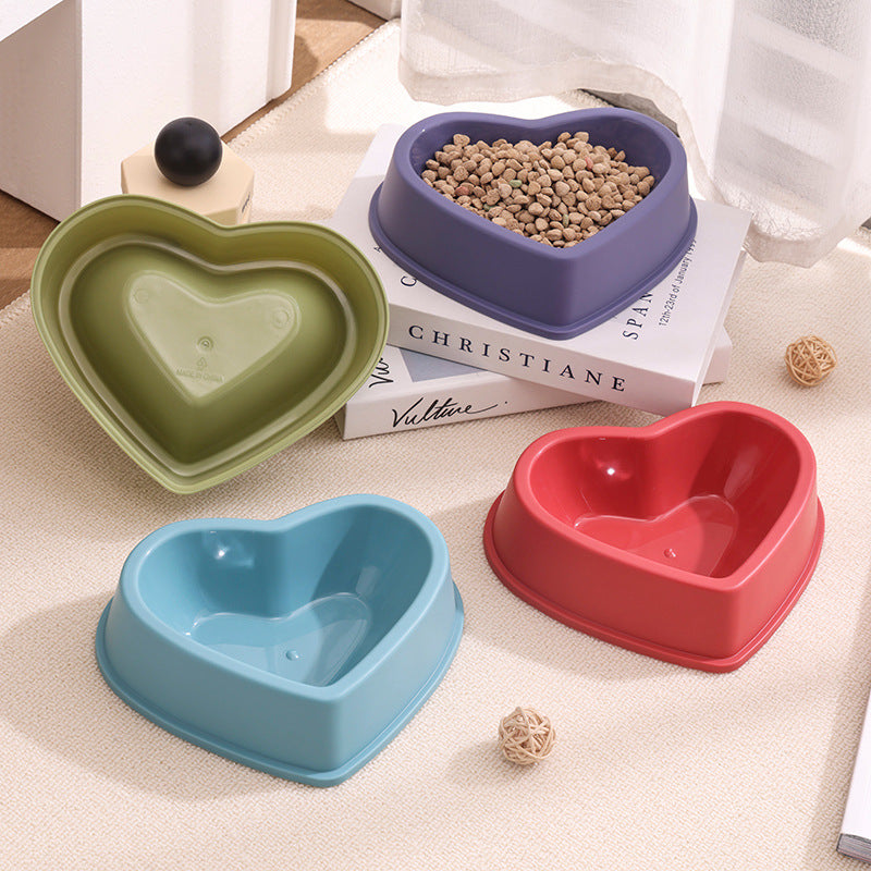 Heart-shaped Cat And Dog Bowls Drinking And Eating Containers Simple - view 2