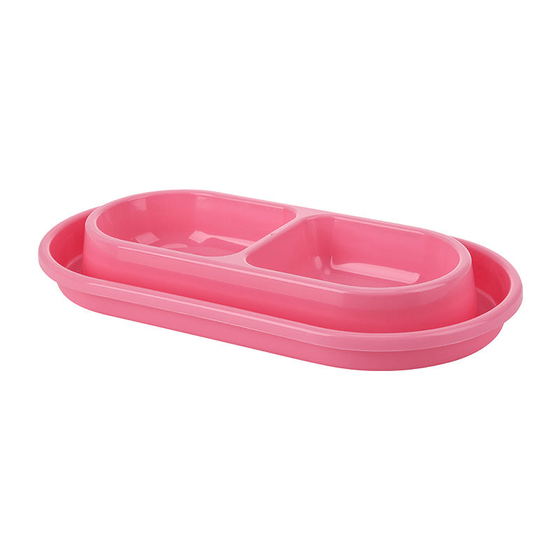 Pet Anti-ant Double Bowl Cat And Dog Food Bowl Pet Bowl Anti-spill - Red